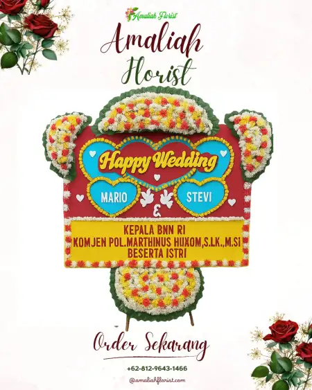 Papan Bunga Pernikahan Galih Lunik